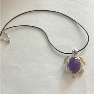 Amethyst Turtle Pendant Necklace